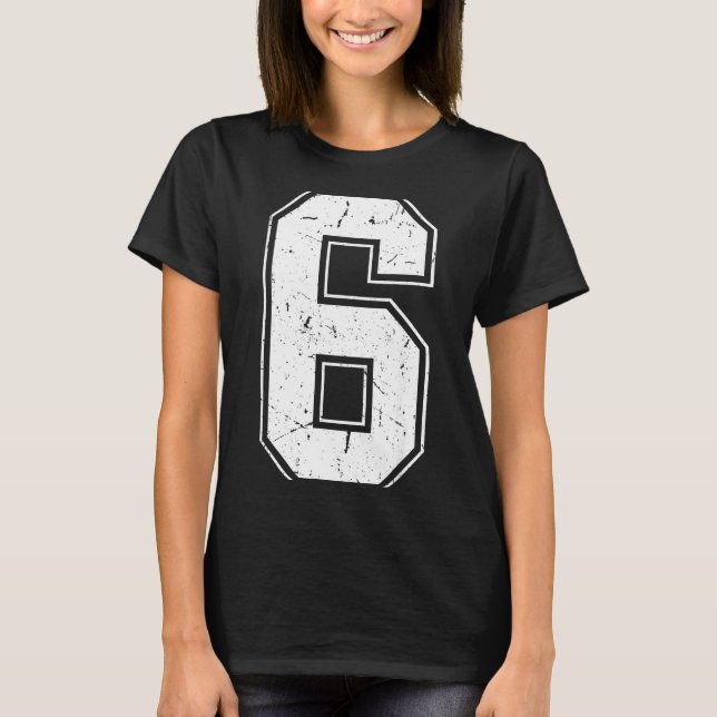 Number 6 Matching Costume 67 Meme Costume Distress T-Shirt (Vorderseite)