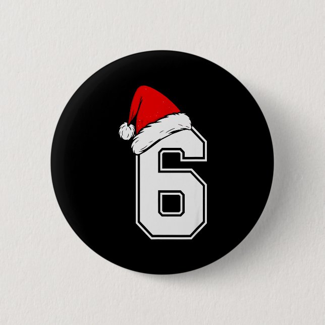 Number 6 Matching Six Seven 6 7 Meme 6 7 Christmas Button (Vorderseite)