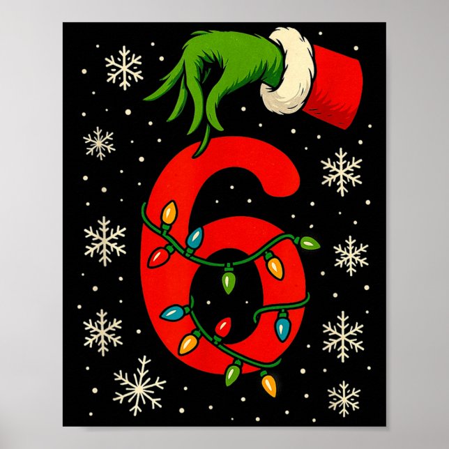 Number 6 Matching Six Seven Meme Christmas Boys Yo Poster (Vorne)