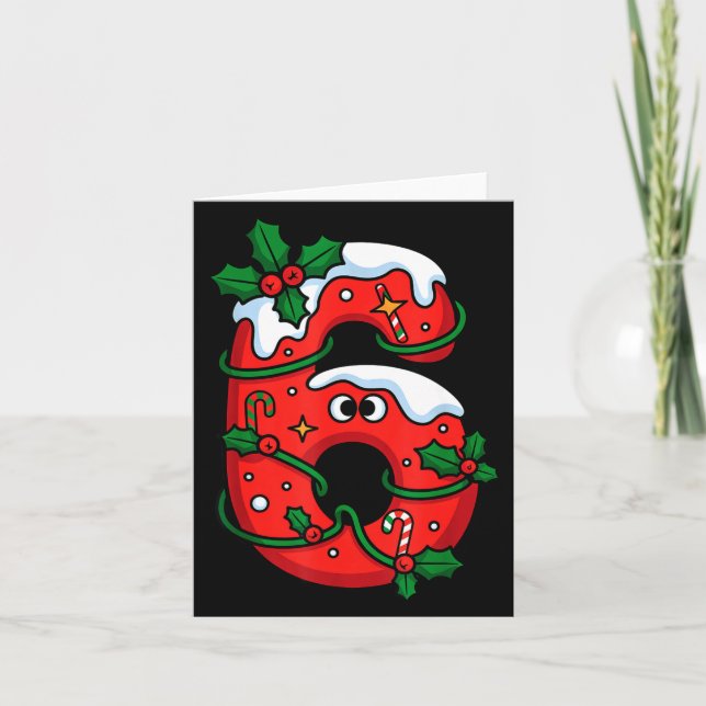 Number 6 Santa Costume Meme Christmas Matching Cou Karte (Vorderseite)