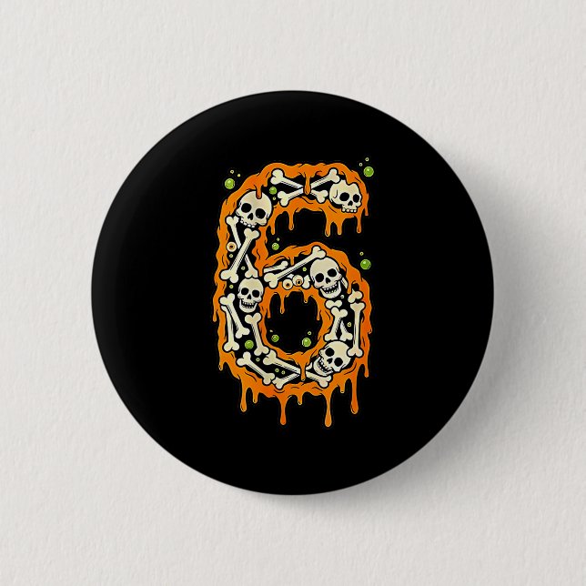 Number 6 Six Seven 6 7 Meme Funny Design Couples H Button (Vorderseite)