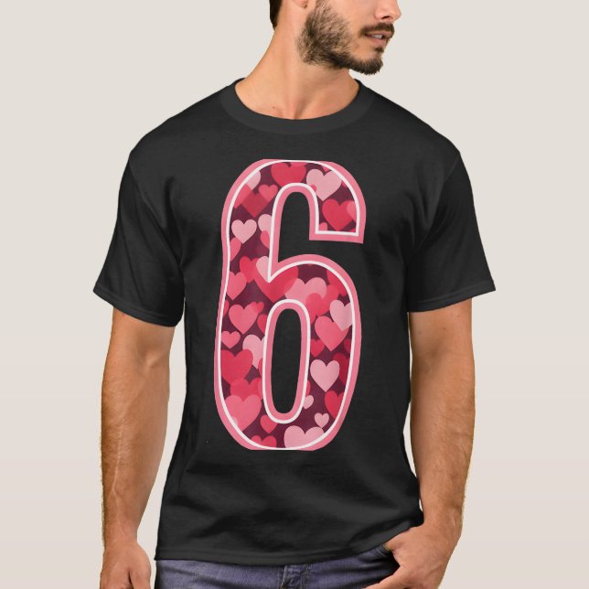 Number 6 Tee Six Seven 6 7 67 Valentines Matching  (Vorderseite)