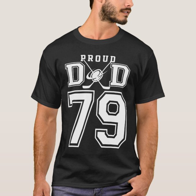 Number 79 Custom Proud Hockey Dad Personalized For T-Shirt (Vorderseite)