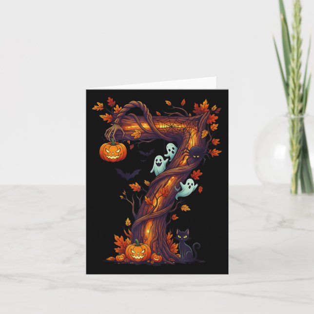 Number 7 67 Meme Halloween Pumpkin Costume Matchin Karte (Vorderseite)