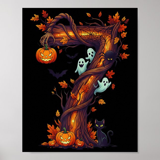 Number 7 67 Meme Halloween Pumpkin Costume Matchin Poster (Vorne)