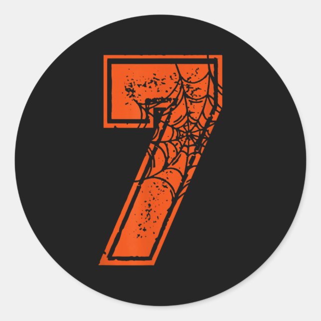 Number 7 67 Meme Halloween Pumpkin Costume Matchin Runder Aufkleber (Vorderseite)