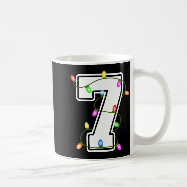 Number 7 7th Birthday Boy Christmas Happy Birthday Kaffeetasse (Rechts)