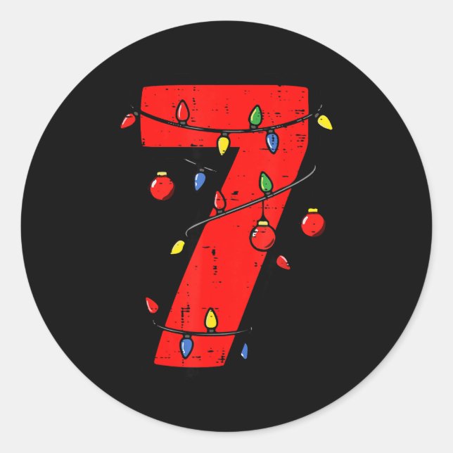 Number 7 Christmas 6 7 Matching 67 Meme Men Women  Runder Aufkleber (Vorderseite)