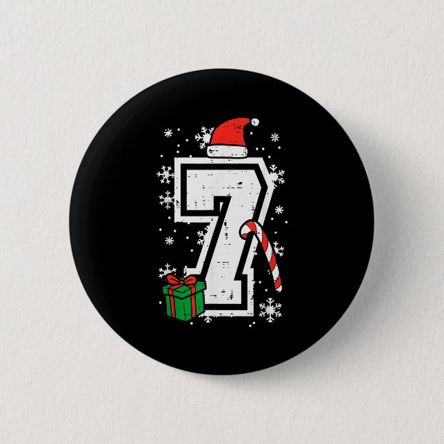 Number 7 Christmas 6 7 Xmas Matching 67 Meme Men W Button (Vorderseite)