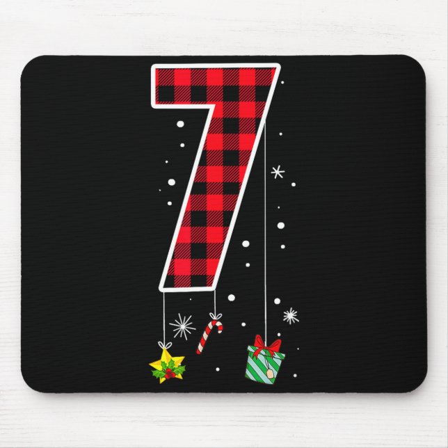 Number 7 Funny Meme Saying 6 7 Six Seven Christmas Mousepad (Vorne)