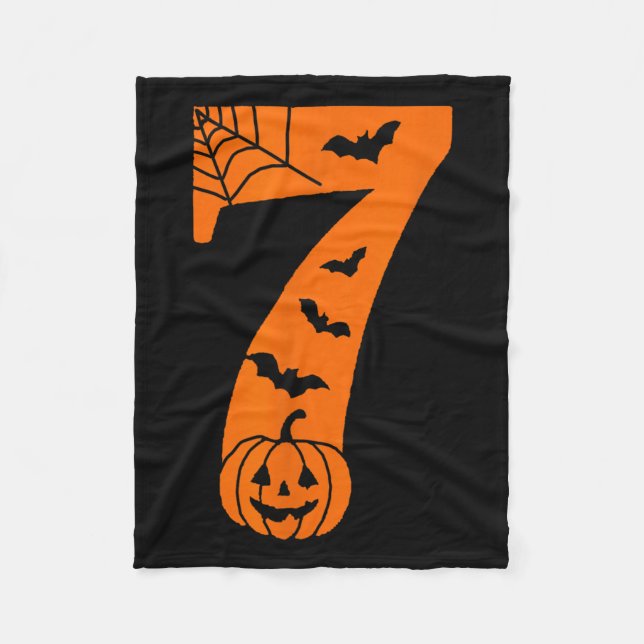 Number 7 Funny Meme Saying 6 7 Six Seven Halloween Fleecedecke (Vorderseite)