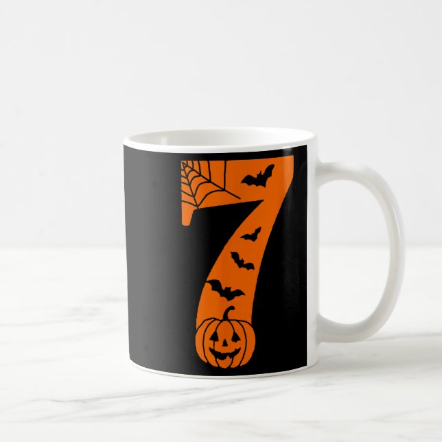 Number 7 Funny Meme Saying 6 7 Six Seven Halloween Kaffeetasse (Rechts)