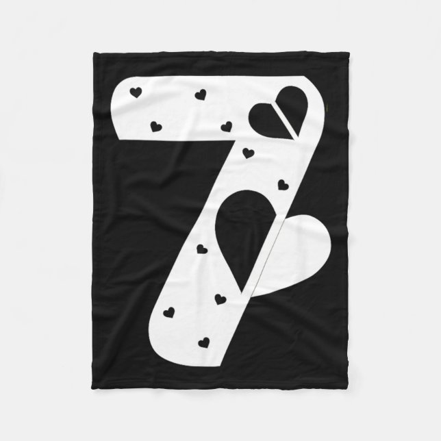 Number 7 Hearts Love 67 Couple Matching Christmas  Fleecedecke (Vorderseite)