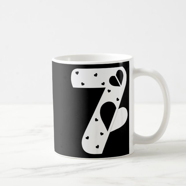 Number 7 Hearts Love 67 Couple Matching Christmas  Kaffeetasse (Rechts)