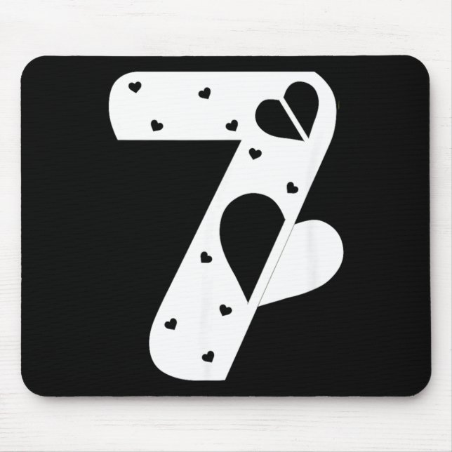 Number 7 Hearts Love 67 Couple Matching Christmas  Mousepad (Vorne)