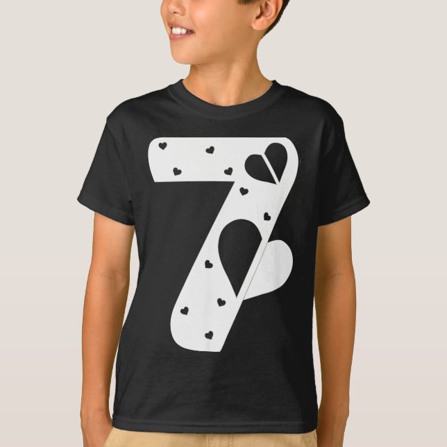 Number 7 Hearts Love 67 Couple Matching Christmas  T-Shirt (Vorderseite)