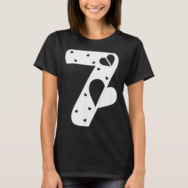 Number 7 Hearts Love 67 Couple Matching Christmas  T-Shirt (Vorderseite)