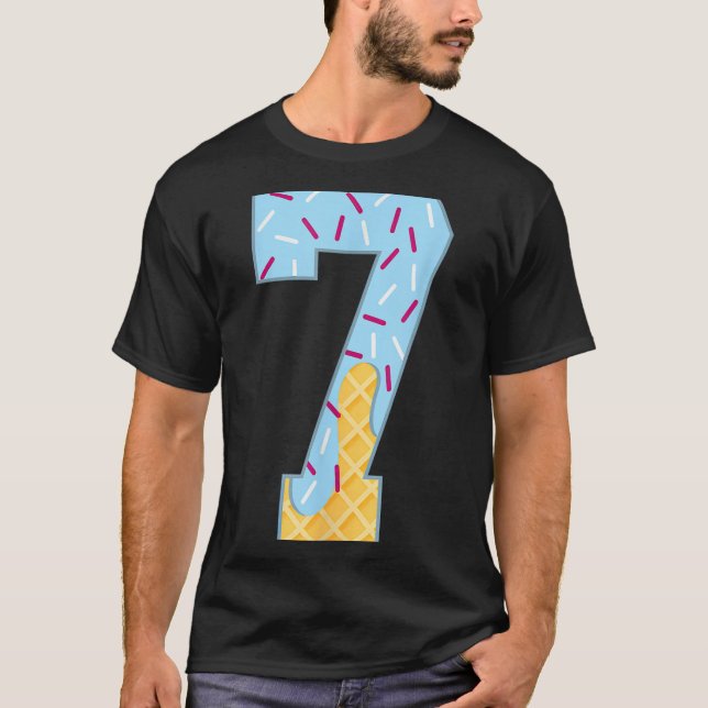 Number 7 Ice Cream Drip 67 Meme Couple Halloween C T-Shirt (Vorderseite)