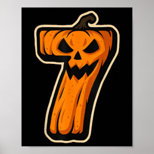 Number 7 Kürbis 67 Meme Passendes Halloween-Pärche Poster