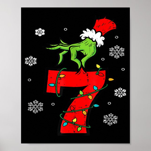 Number 7 Matching 67 Meme 6 7 Christmas Boys Youth Poster (Vorne)