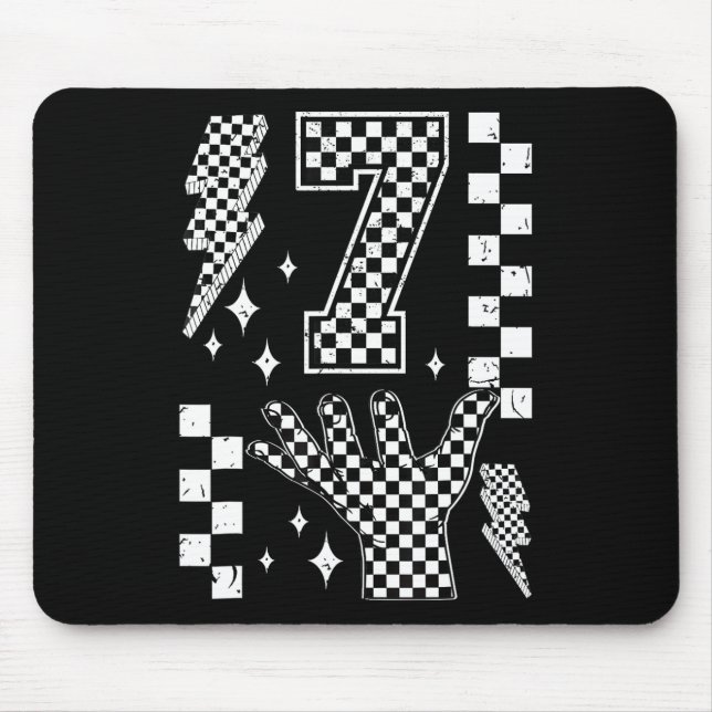 Number 7 Matching 67 Meme Checkered Costume Kids _ Mousepad (Vorne)