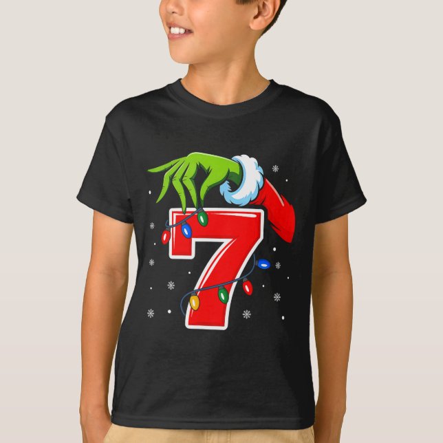 Number 7 Matching 67 Meme Christmas Elf Hand Boys  T-Shirt (Vorderseite)