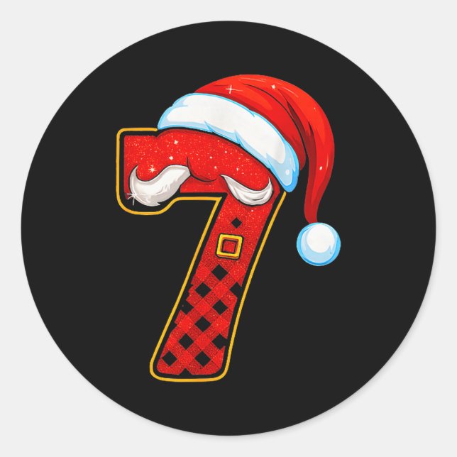 Number 7 Matching 67 Meme Christmas Pajamas Men Wo Runder Aufkleber (Vorderseite)