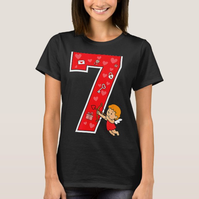 Number 7 Six Seven 6 7 Meme Couple Valentine Match T-Shirt (Vorderseite)
