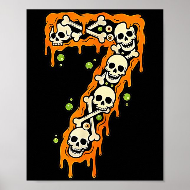 Number 7 Six Seven 6 7 Meme Funny Design Couples H Poster (Vorne)