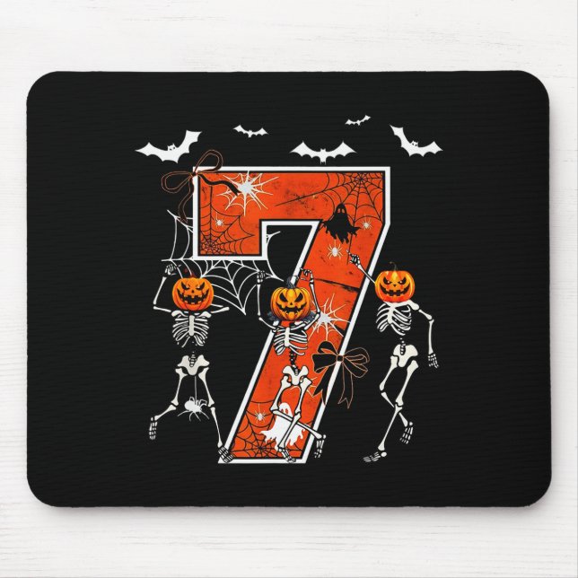Number 7 Six Seven Meme 6 7 Halloween Dancing Skel Mousepad (Vorne)