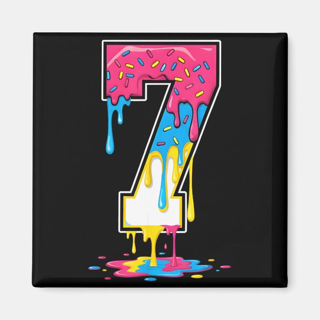 Number 7 Team Srts Ice Cream Drip Matching Varsity Magnet (Vorne)