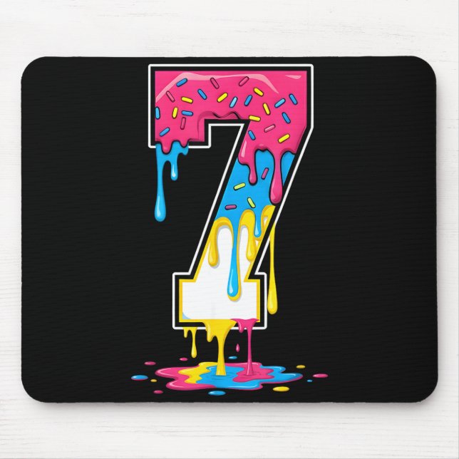 Number 7 Team Srts Ice Cream Drip Matching Varsity Mousepad (Vorne)