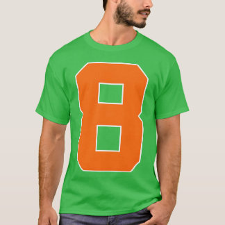 Number 8 Sports Orange Retro T-Shirt