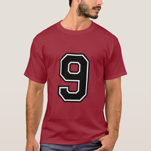 Number 9 Custom Sports Jersey | Varsity Birthday  T-Shirt (Vorderseite)