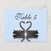 Number Card Romancing Swans Wedding Set