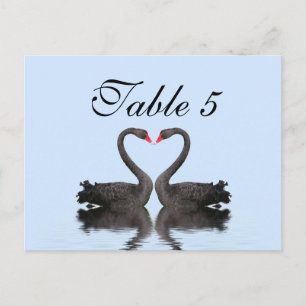 Number Card Romancing Swans Wedding Set Postkarte