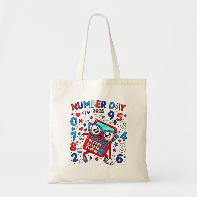 Number Day 2026 Calculator Math Tote Bag Tragetasche (Vorne)