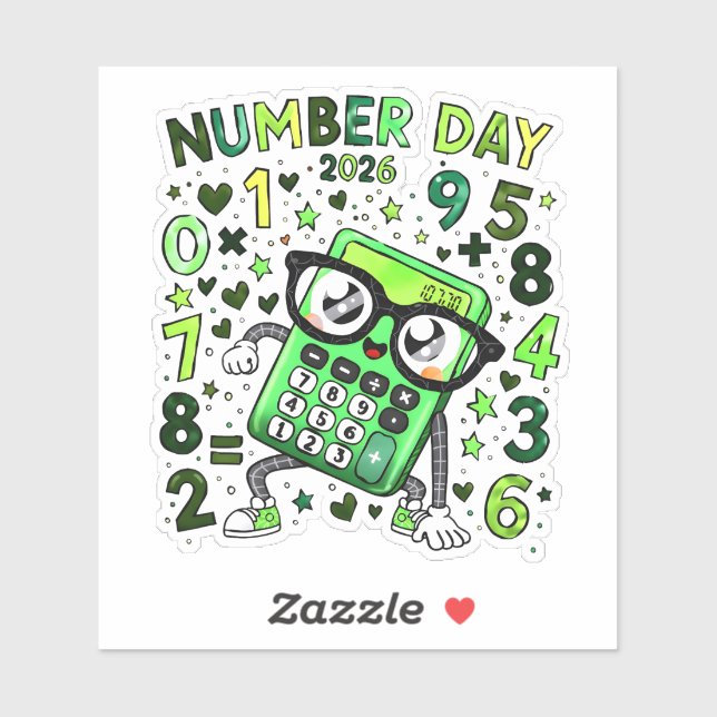 Number Day 2026 Maths Sticker for Kids (Blatt)