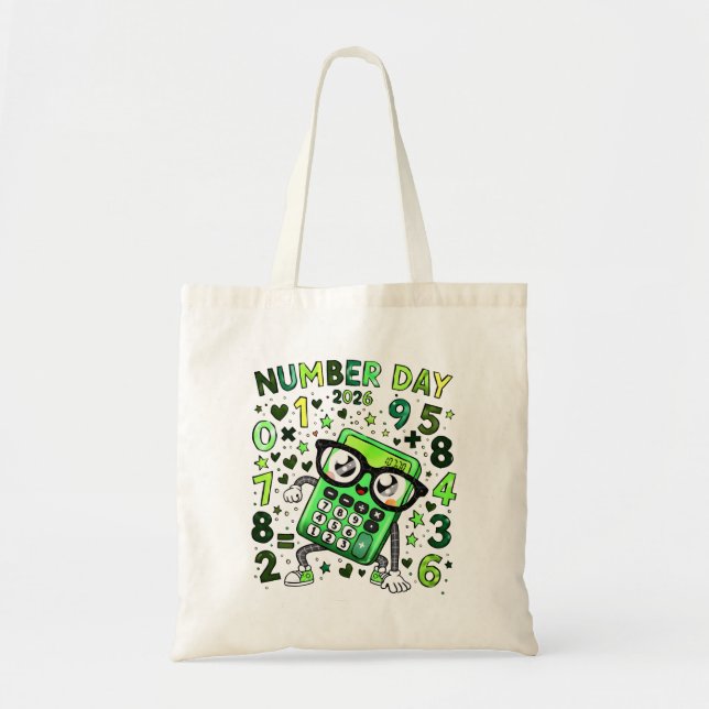 Number Day Calculator Math Design Tote Bag Tragetasche (Vorne)