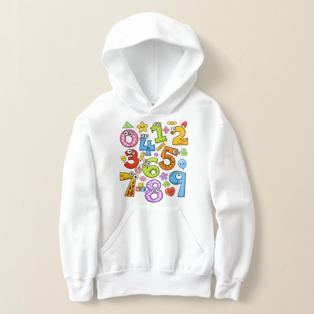 Number Day Colorful Cartoon Numbers Hoodie (Ablage )