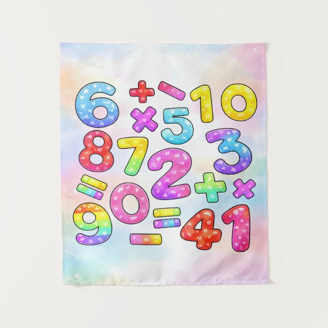 Number Day Colorful Math Numbers Design Wandteppich (Vorderseite)