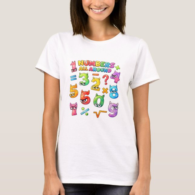 Number Day Colourful Maths Numbers T Shirt for  (Vorderseite)