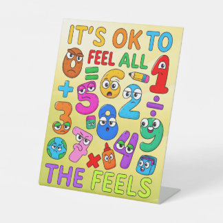 Number Day Feelings Maths Pedestal Sign for School Sockelschild