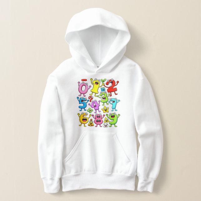 Number Day Funny Cartoon Numbers Hoodie (Ablage )
