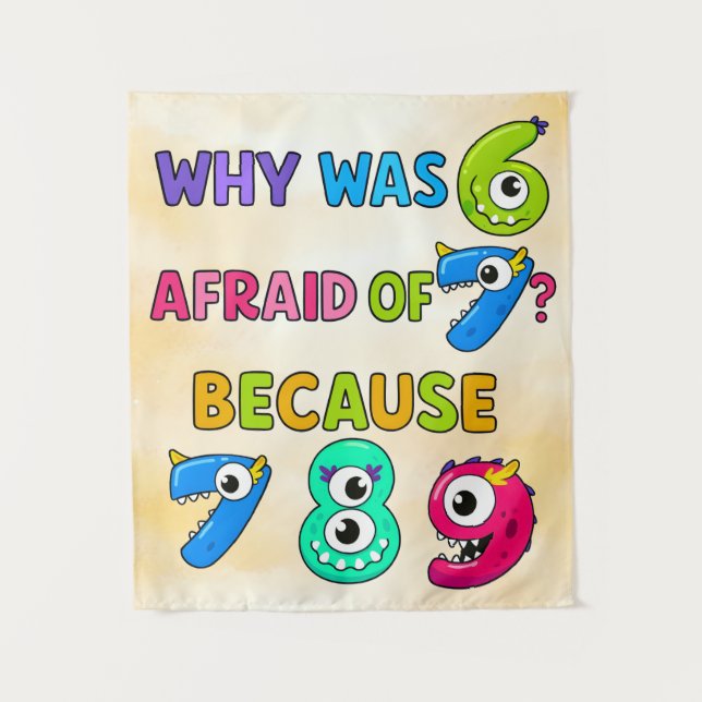 Number Day Funny Maths 7 8 9 Banner for Schools Wandteppich (Vorderseite)