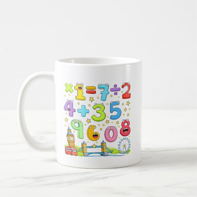 Number Day Math Equations Design for Kids Kaffeetasse (Links)