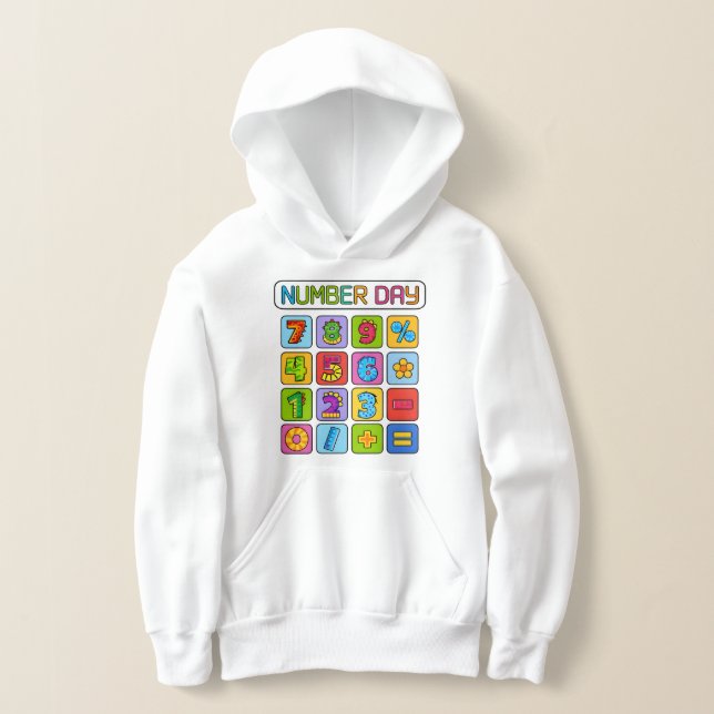 Number Day Math Icons Calculator Hoodie (Ablage )