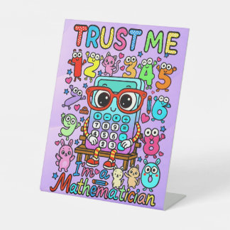 Number Day Trust Me Maths Pedestal Sign for School Sockelschild