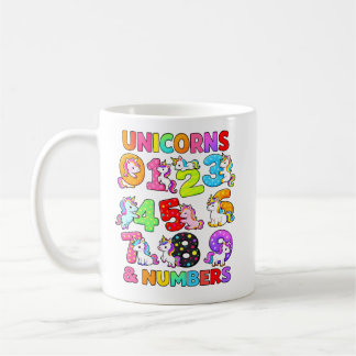 Number Day Unicorn Numbers Math Design for Kids Kaffeetasse