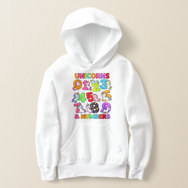 Number Day Unicorn Numbers Math Hoodie (Ablage )